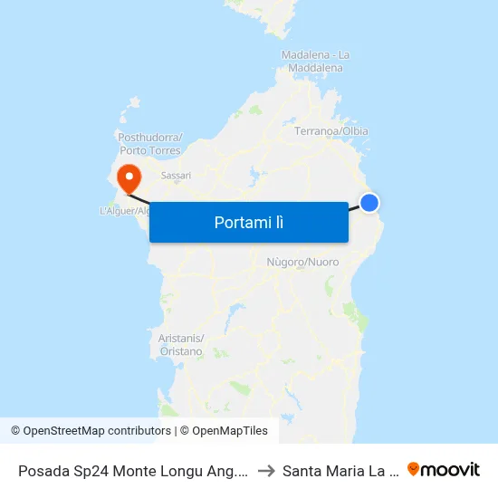 Posada Sp24 Monte Longu Ang. Via Londra to Santa Maria La Palma map