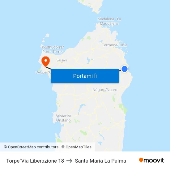 Torpe`Via Liberazione 18 to Santa Maria La Palma map