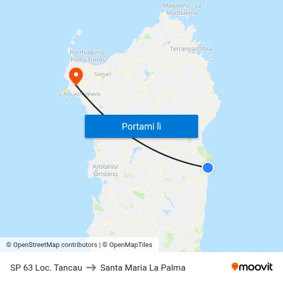 SP 63 Loc. Tancau to Santa Maria La Palma map