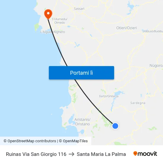 Ruinas Via San Giorgio 116 to Santa Maria La Palma map