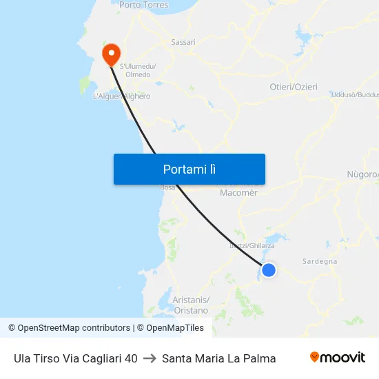 Ula Tirso Via Cagliari 40 to Santa Maria La Palma map
