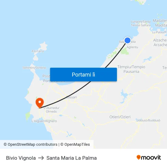 Bivio Vignola to Santa Maria La Palma map