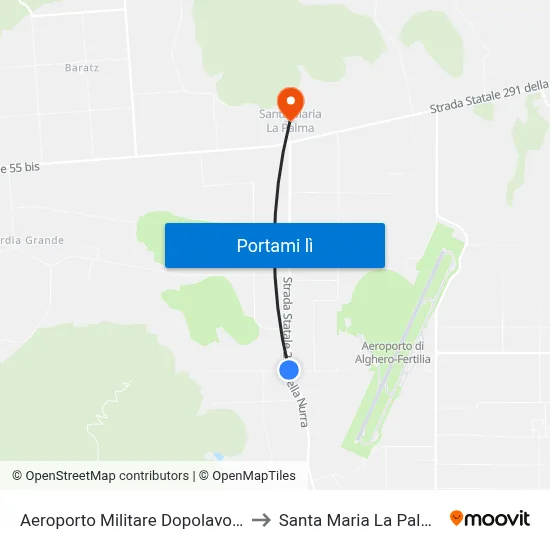 Aeroporto Militare Dopolavoro to Santa Maria La Palma map