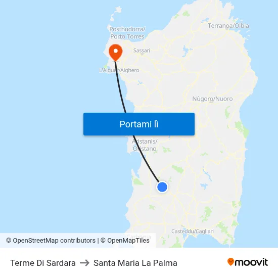 Terme Di Sardara to Santa Maria La Palma map