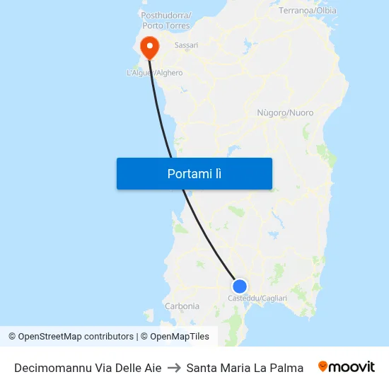 Decimomannu Via Delle Aie to Santa Maria La Palma map