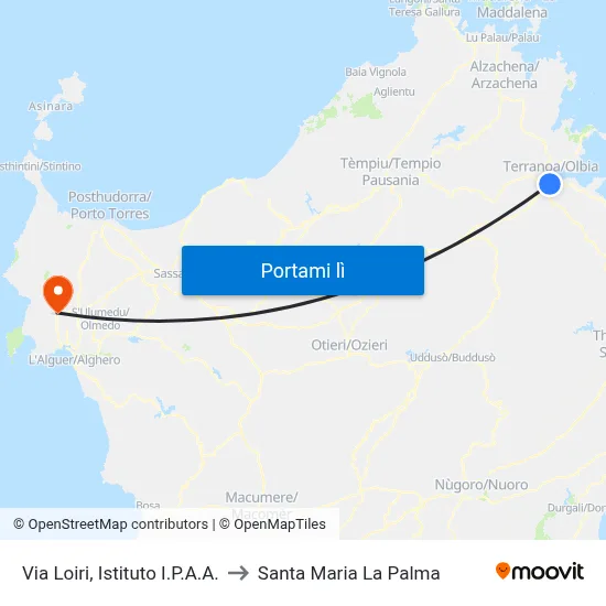 Via Loiri, Istituto I.P.A.A. to Santa Maria La Palma map