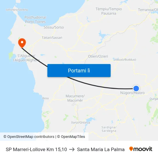 SP Marreri-Lollove Km   15,10 to Santa Maria La Palma map