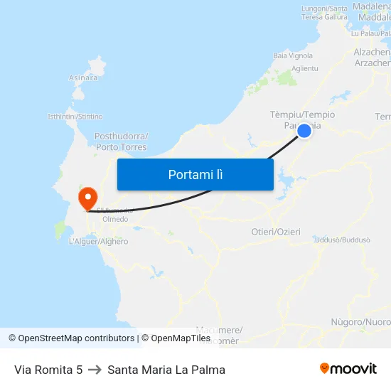 Via Romita 5 to Santa Maria La Palma map