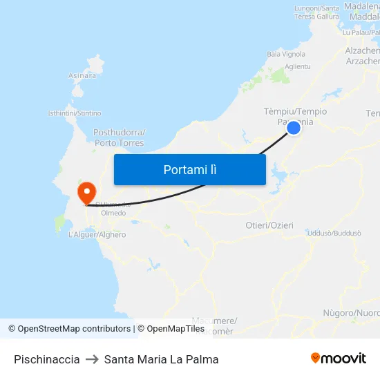 Pischinaccia to Santa Maria La Palma map