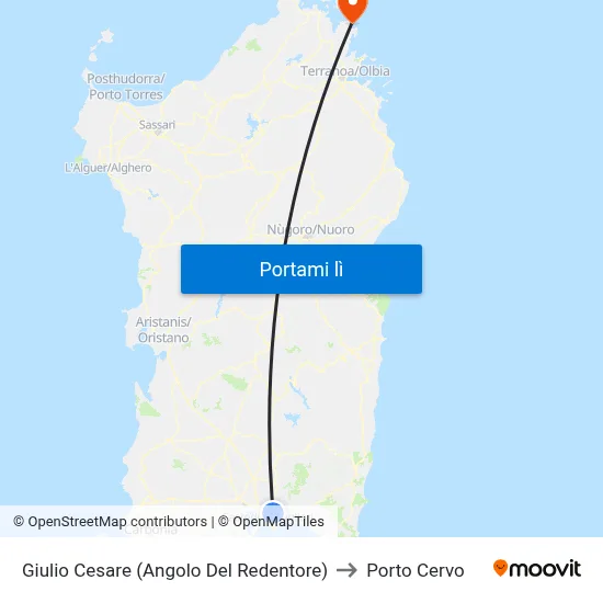 Giulio Cesare (Angolo Del Redentore) to Porto Cervo map