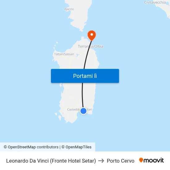 Leonardo Da Vinci (Fronte Hotel Setar) to Porto Cervo map