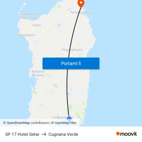SP 17 Hotel Setar to Cugnana Verde map
