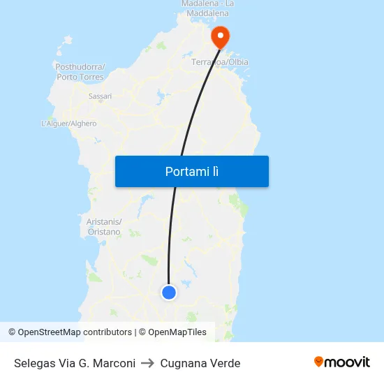 Selegas Via G. Marconi to Cugnana Verde map