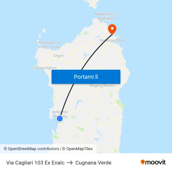 Via Cagliari 103  Ex Enalc to Cugnana Verde map