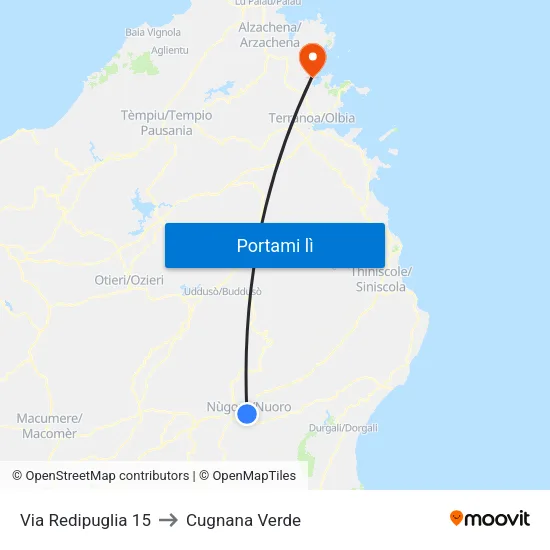 Via Redipuglia 15 to Cugnana Verde map