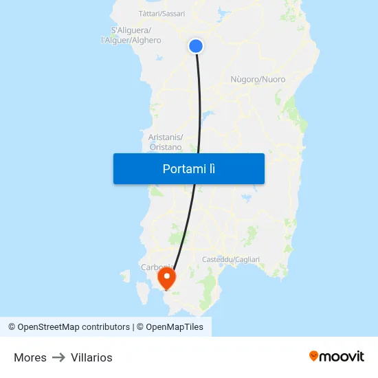 Mores to Villarios map