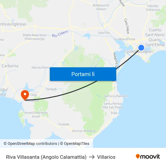 Riva Villasanta (Angolo Calamattia) to Villarios map