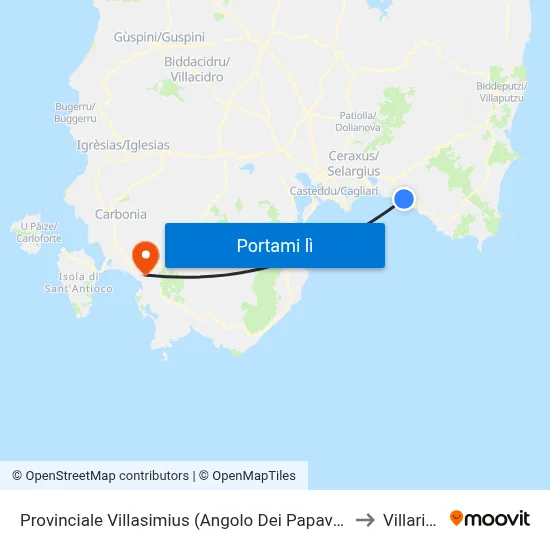 Provinciale Villasimius (Angolo Dei Papaveri) to Villarios map