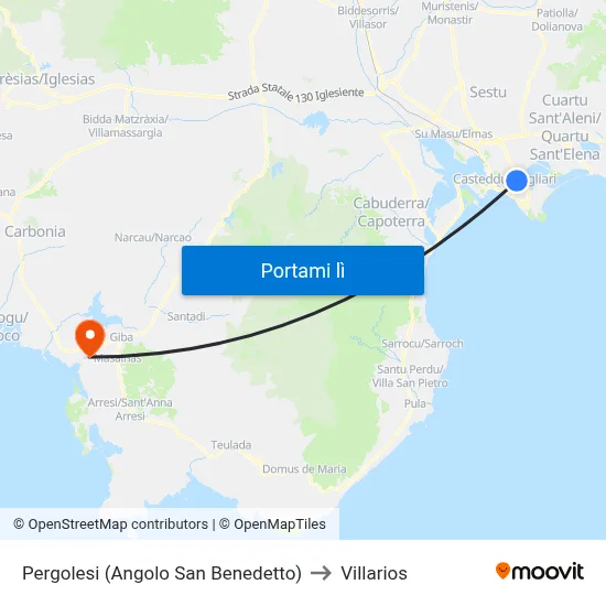 Pergolesi (Angolo San Benedetto) to Villarios map