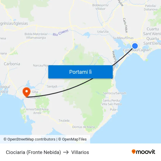 Ciociaria (Fronte Nebida) to Villarios map