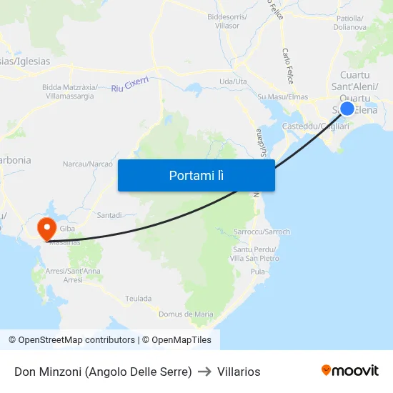 Don Minzoni (Angolo Delle Serre) to Villarios map