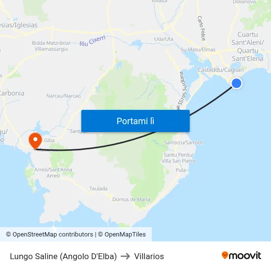 Lungo Saline (Angolo D'Elba) to Villarios map