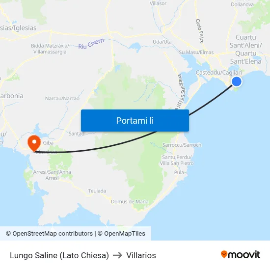 Lungo Saline (Lato Chiesa) to Villarios map