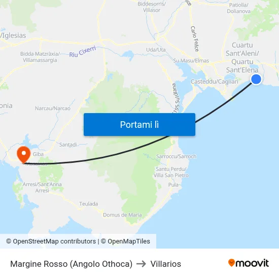 Margine Rosso (Angolo Othoca) to Villarios map