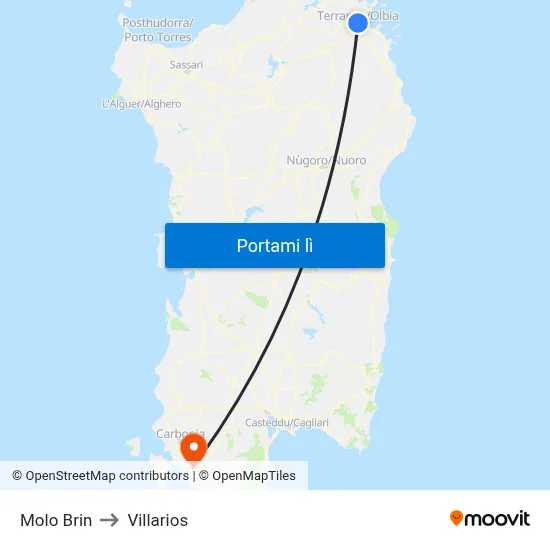 Molo Brin to Villarios map