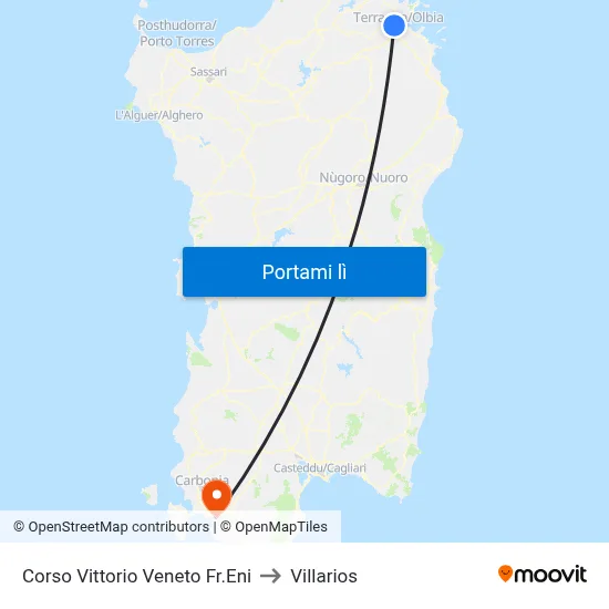 Corso Vittorio Veneto Fr.Eni to Villarios map