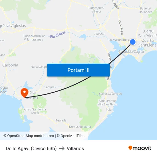 Delle Agavi (Civico 63b) to Villarios map