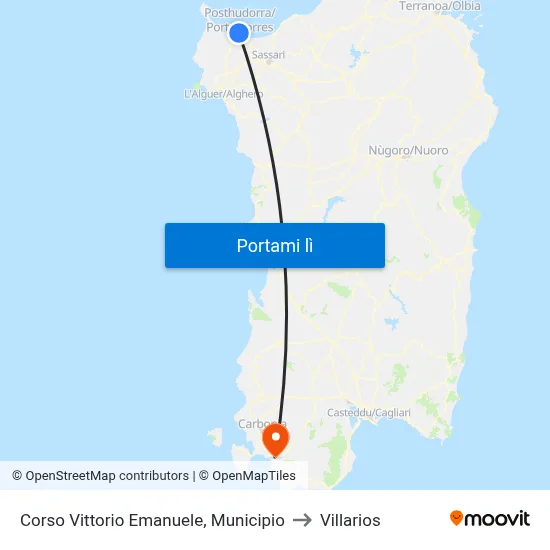 Corso Vittorio Emanuele, Municipio to Villarios map