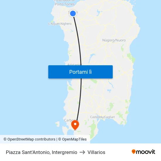 Piazza Sant'Antonio, Intergremio to Villarios map