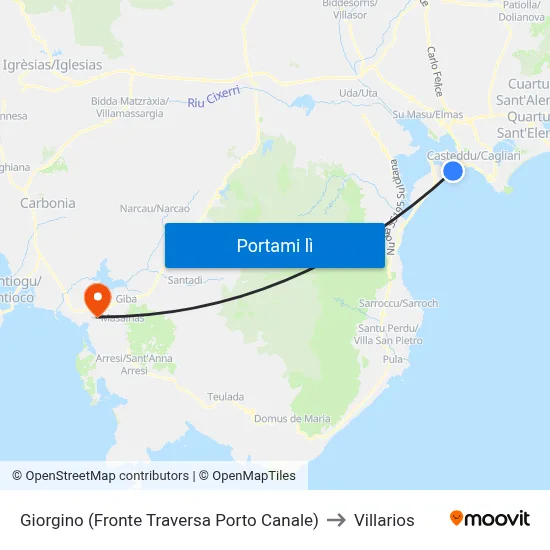 Giorgino (Fronte Traversa Porto Canale) to Villarios map
