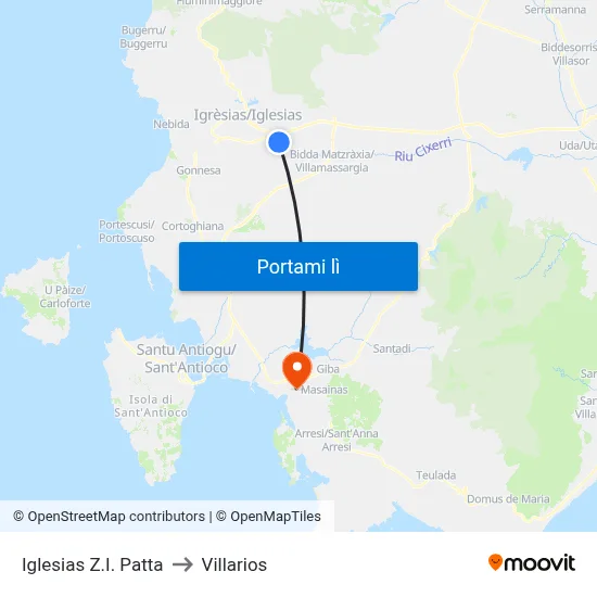 Iglesias Z.I. Patta to Villarios map