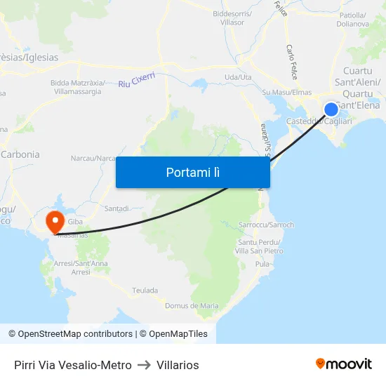 Pirri Via Vesalio-Metro to Villarios map