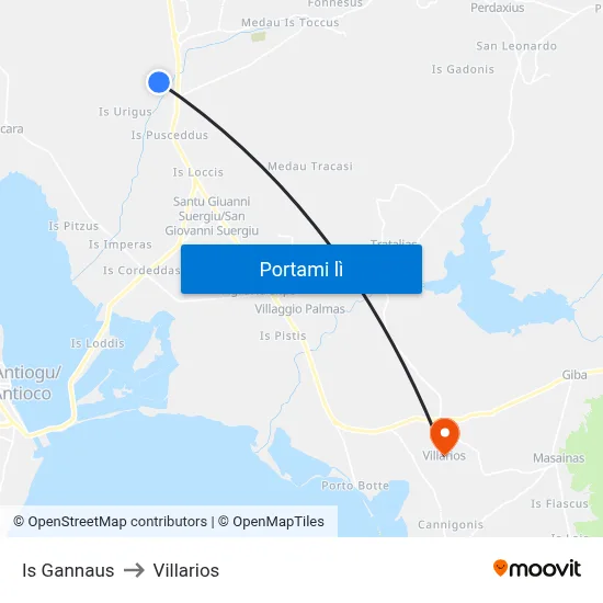 Is Gannaus to Villarios map