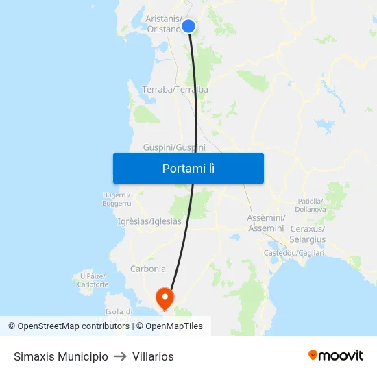 Simaxis Municipio to Villarios map