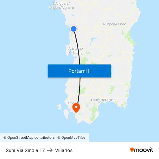 Suni Via Sindia 17 to Villarios map