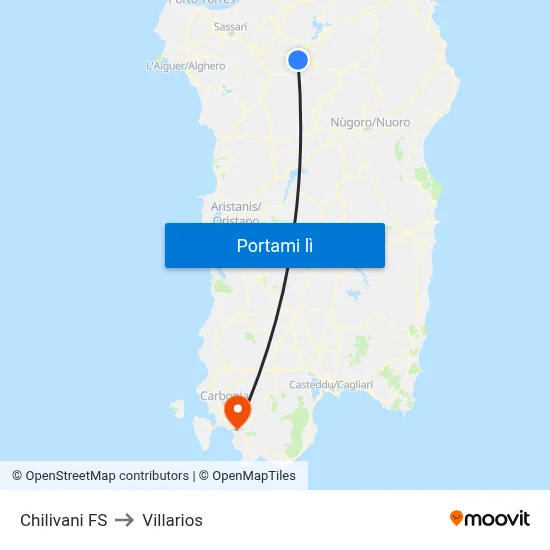 Chilivani FS to Villarios map