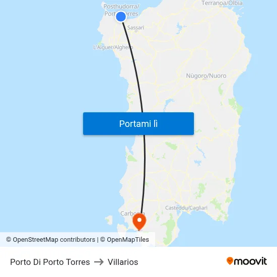 Porto Di Porto Torres to Villarios map