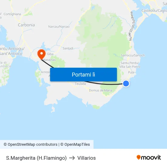 S.Margherita (H.Flamingo) to Villarios map
