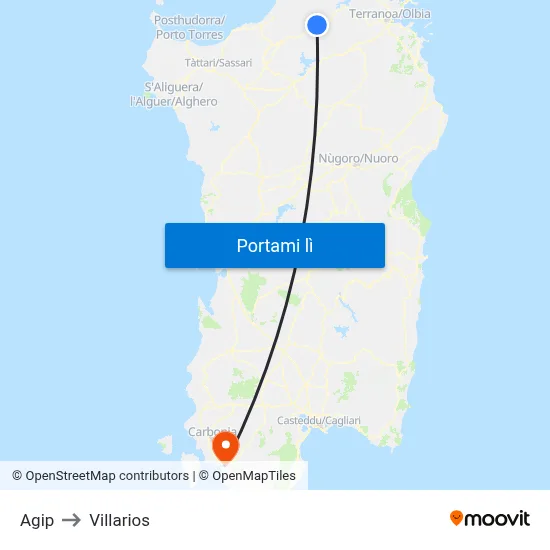 Agip to Villarios map