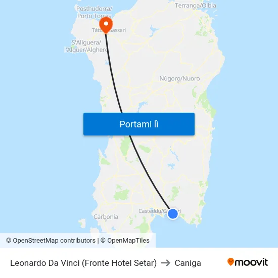 Leonardo Da Vinci (Fronte Hotel Setar) to Caniga map