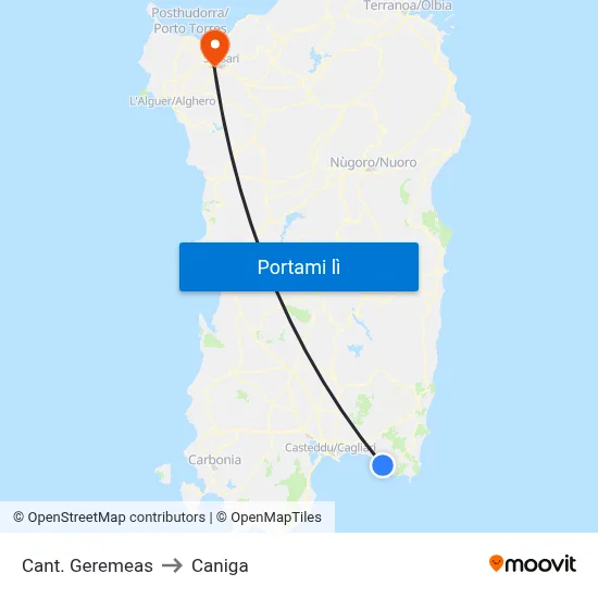 Cant. Geremeas to Caniga map