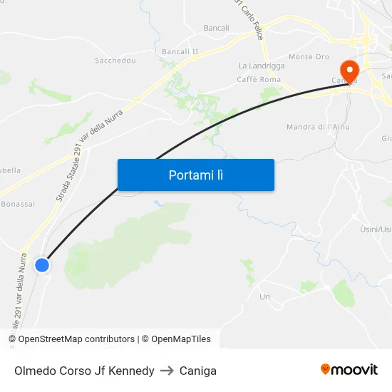 Olmedo Corso Jf Kennedy to Caniga map