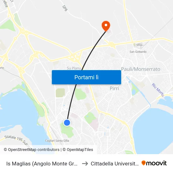 Is Maglias (Angolo Monte Grappa) to Cittadella Universitaria map