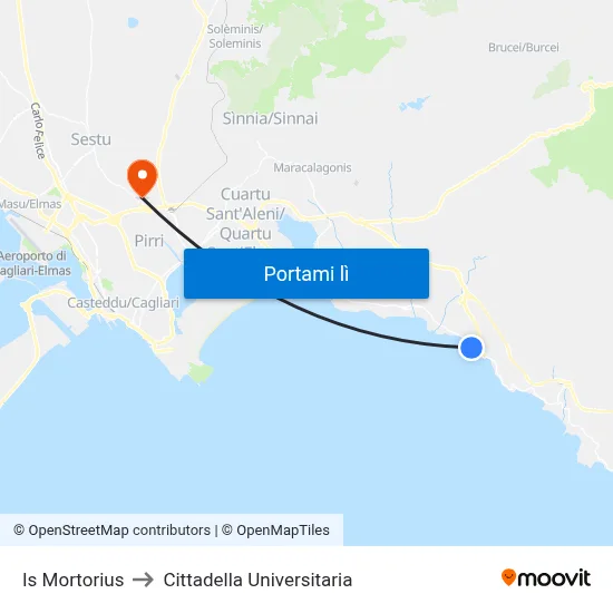 Is Mortorius to Cittadella Universitaria map