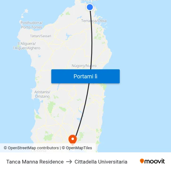 Tanca Manna Residence to Cittadella Universitaria map