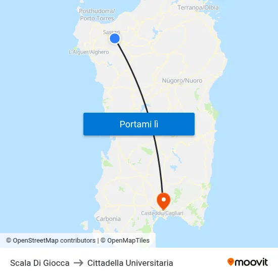 Scala Di Giocca to Cittadella Universitaria map